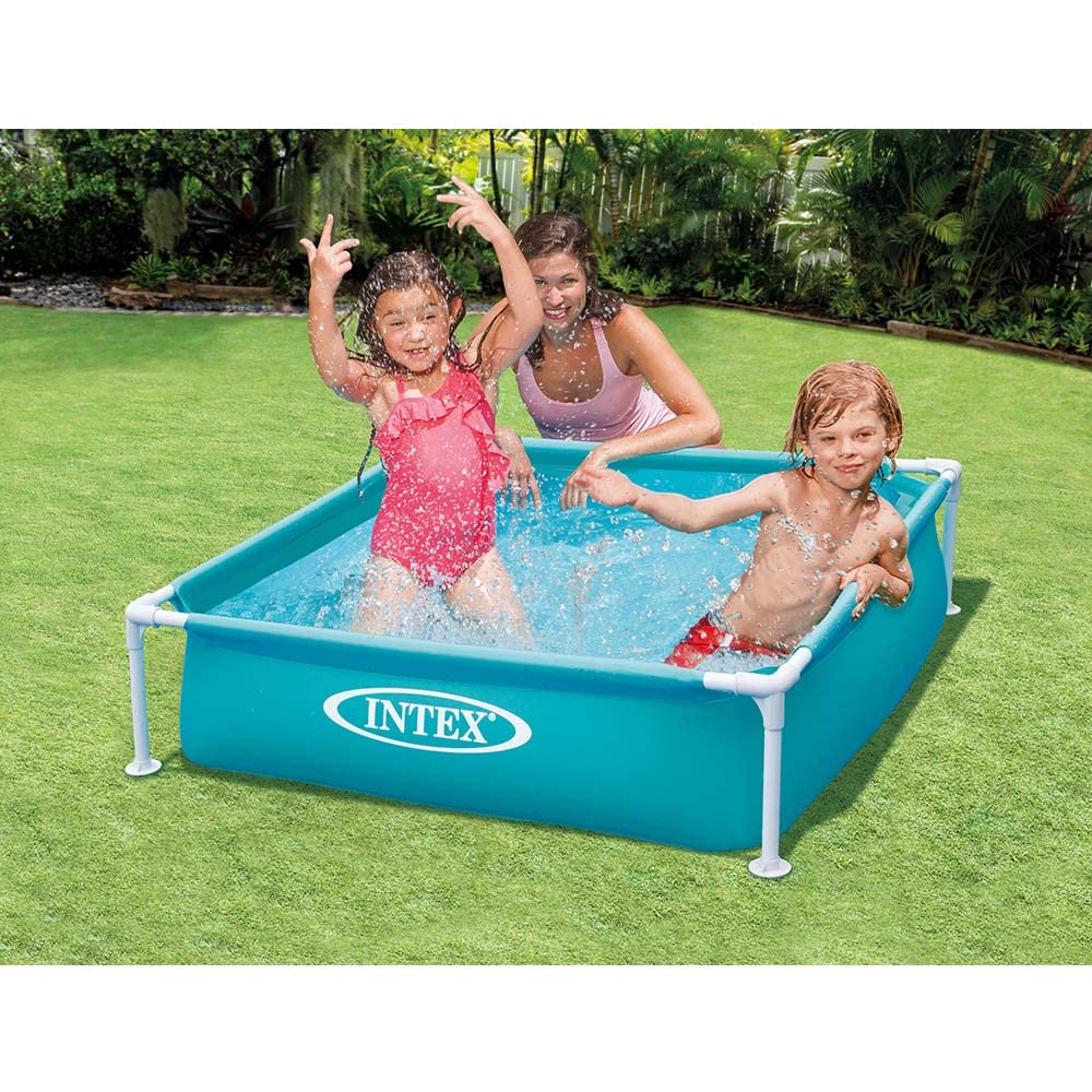 Intex 57173NP - Mini Frame Pool Blau, Stahl und PVC, Blau, 122x122x30 cm