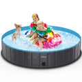 lunaoo Hundepool fur Große Hunde, Faltbare Schwimmbecken Hund Planschbecken Dog Pool, Tragbar PVC Hundebadewanne Hundeschwimmbad für Große Kleine Hunde, Hellblau, 160 x 30 cm