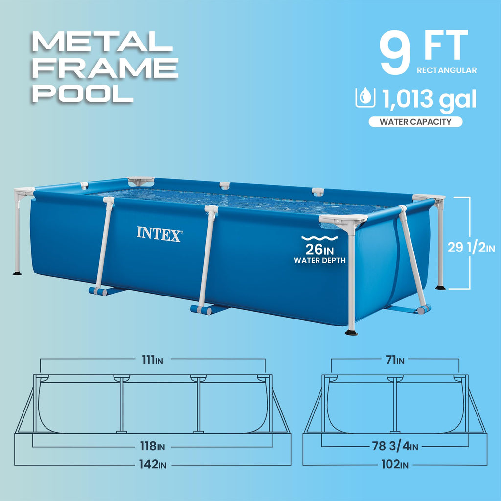 Intex Rectangular Frame Pool, Blau, 300 x 200 x 75 cm