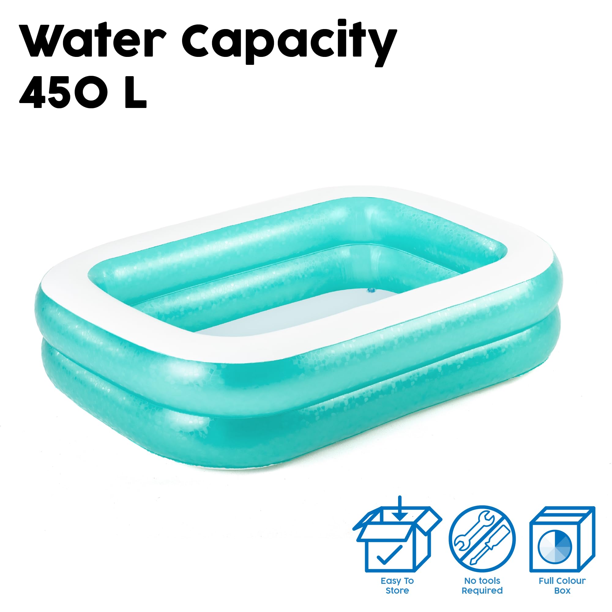 Bestway 54005 Aufblasbarer durchsichtiger Familienpool, 201 x 150 x 51 cm - Grün