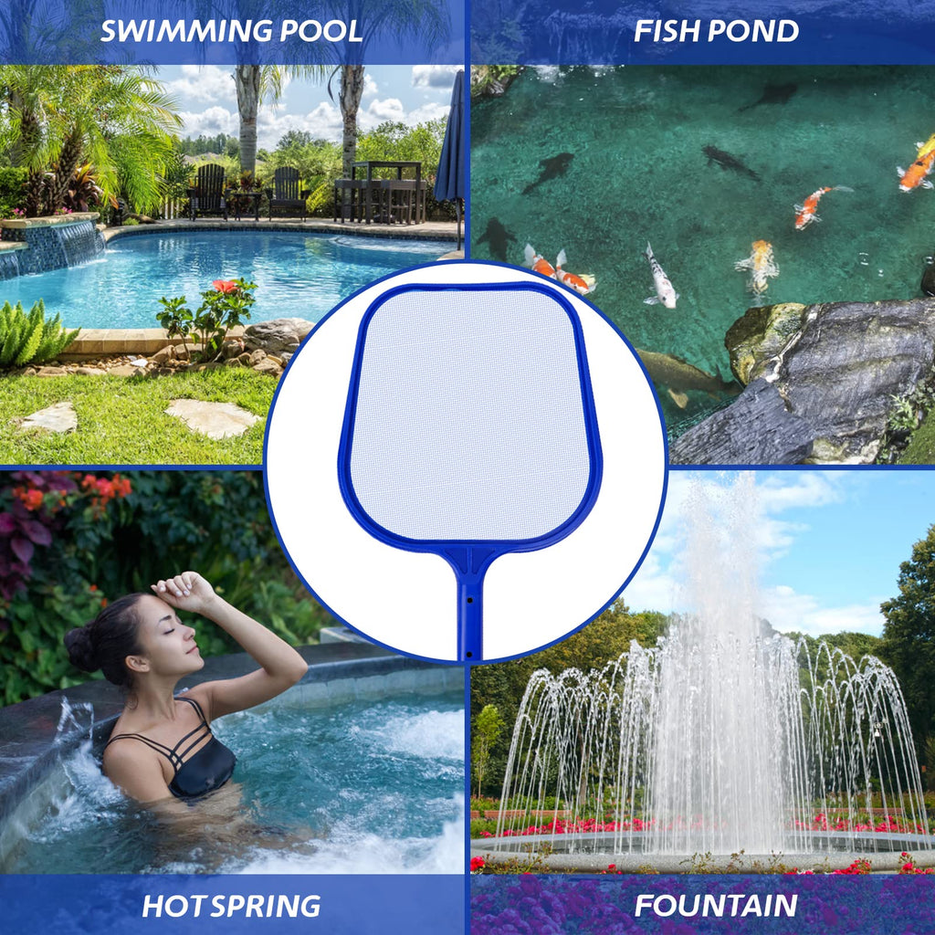Kescher Pool, Jsdoin 120 cm lang-Teichkescher mit Teleskopstange,Feinmaschig - Für Teich, Algen & Bestway Pool,Algenkescher Nylon-Netz