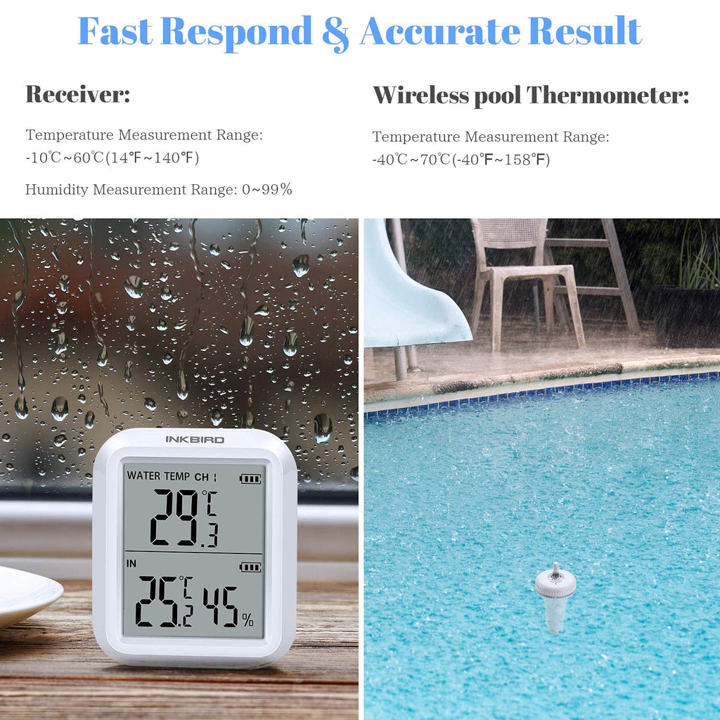 Inkbird IBS-P01R Funk Poolthermometer, Schwimmend Thermometer, Digital