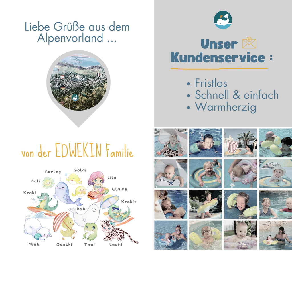 EDWEKIN® Premium Schwimmflügel für Kinder (1–6 Jahre) | TÜV geprüft, extragroße Luftkammern | Perfekte Schwimmhilfe für Babys und Kleinkinder | Transparentes Design