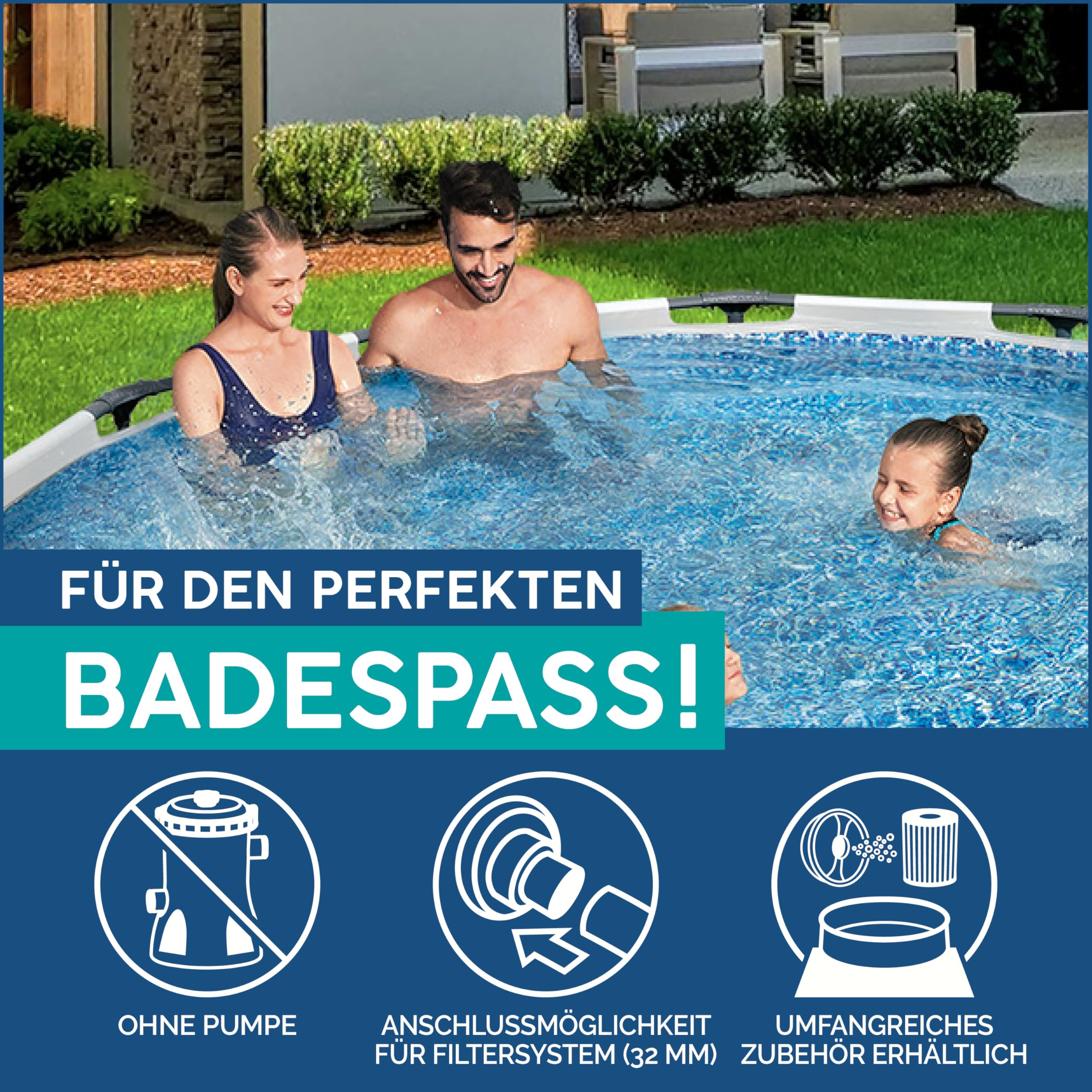 Bestway Steel Pro Max Frame Pool, rund, ohne Zubehör 305 x 76 cm